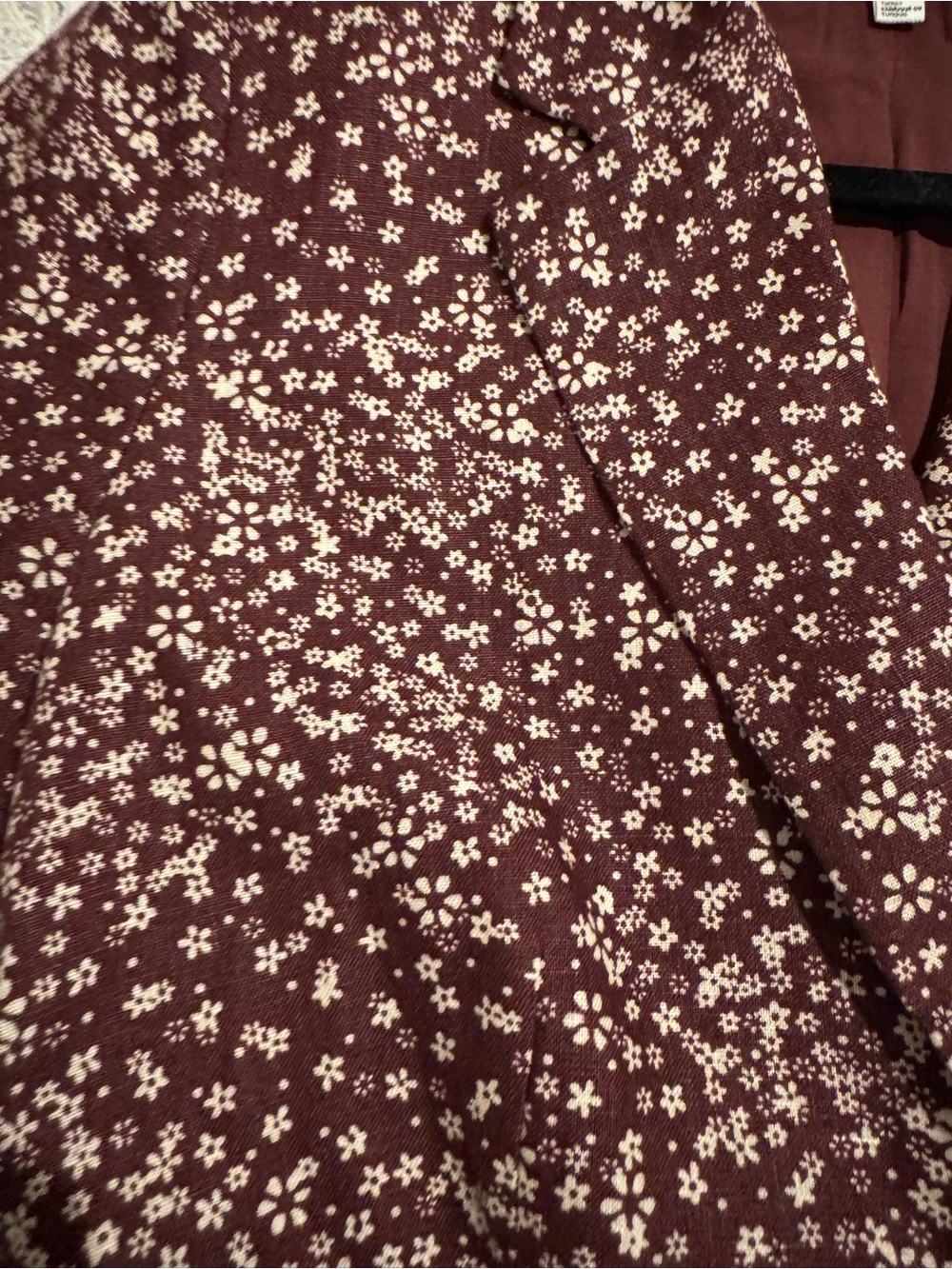 Free People Burgundy Floral Single-Button Blazer - Picture 5 of 9